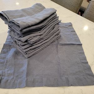 Set of 20 Pottery Barn Blue Linen Napkins